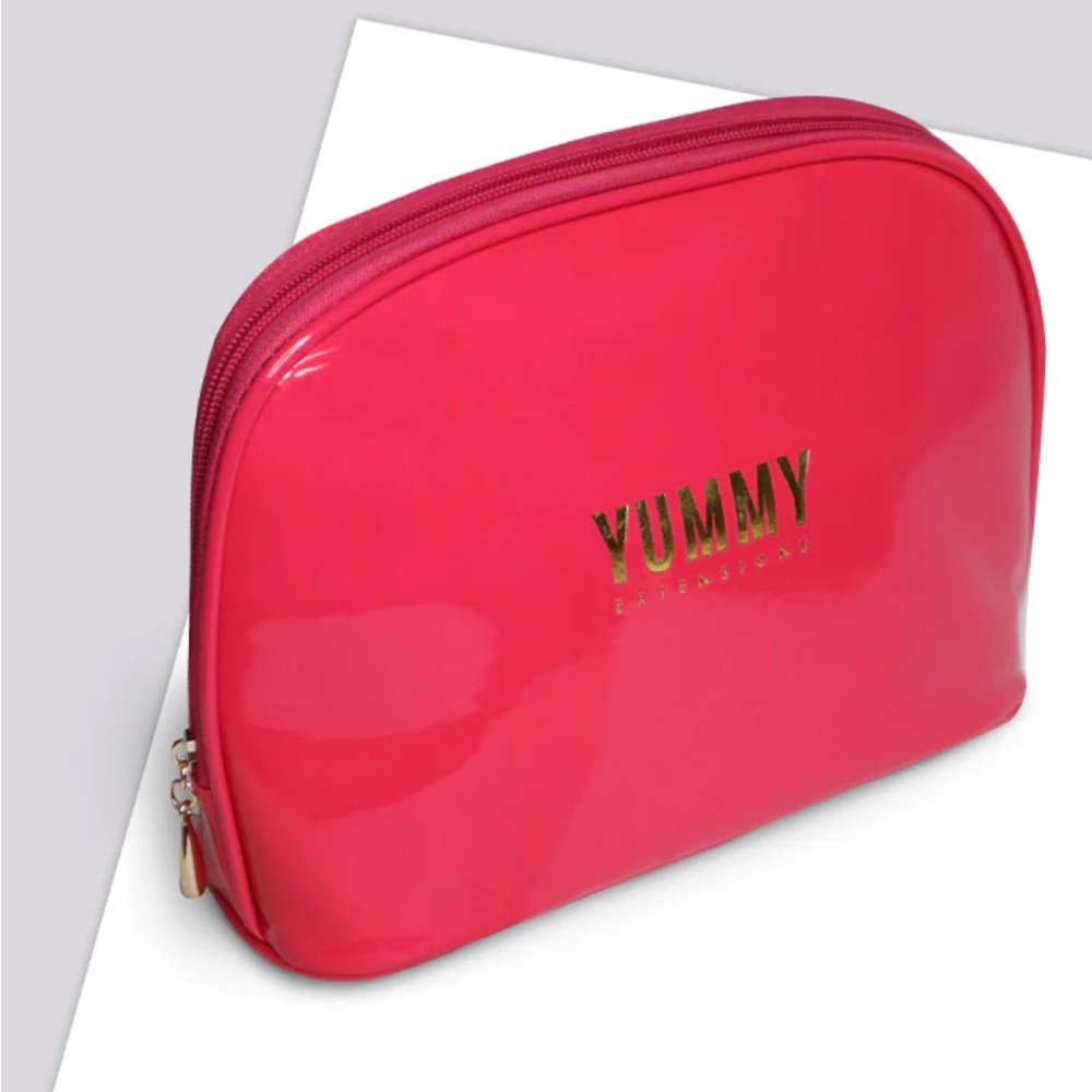 Yummy Extenstions Brand Pink Glossy Cosmetic Bag